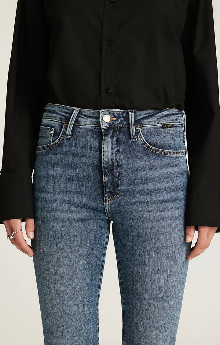 Kendra Mid Brushed Gold Premium Denim