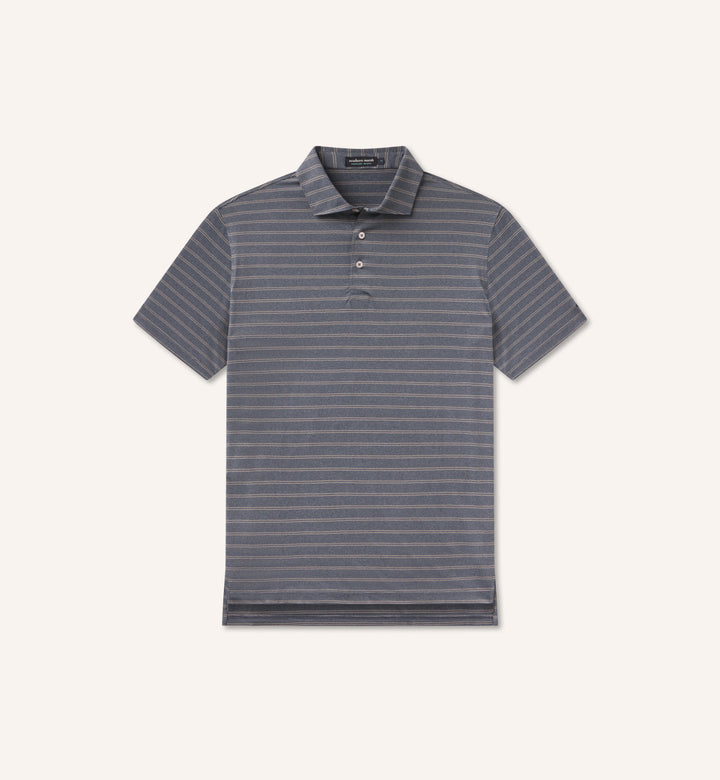 Newcastle Stripe Featherlight Polo- Washed Lunar