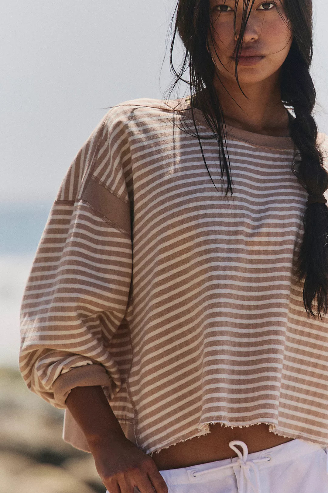 Free People My Time Textured Layer Top / Sandy