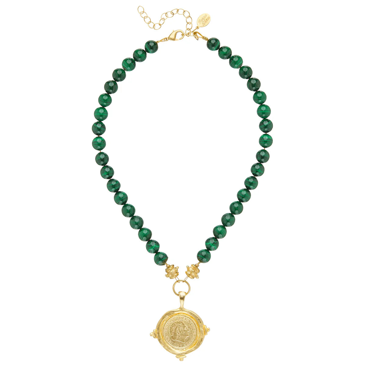 Gold Coin On Malachite Necklace*