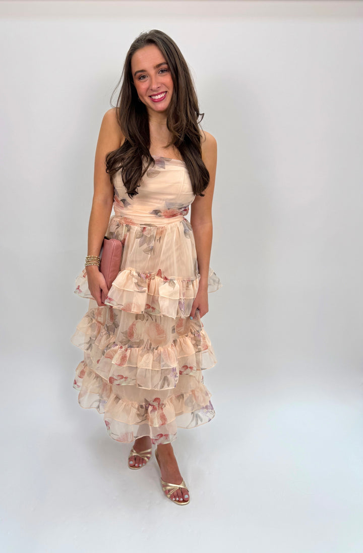 Marigold Tiered Strapless Dress