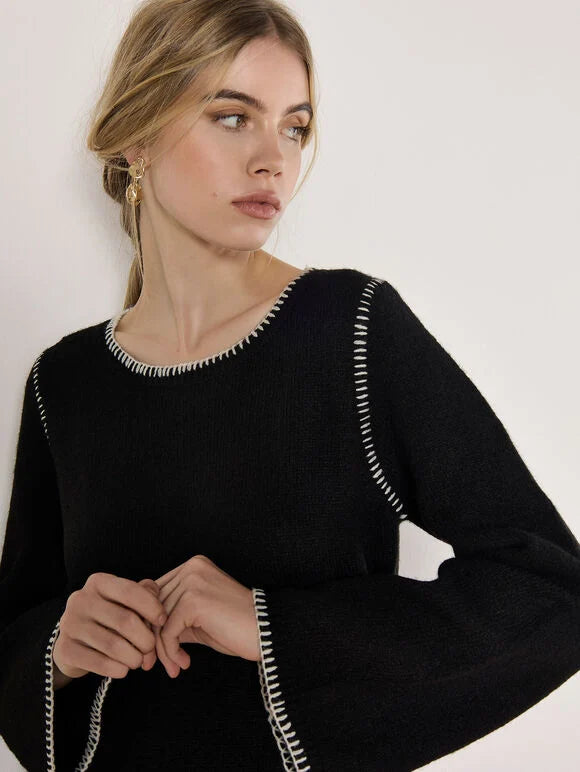 Blanket Stitch Knitted Dress