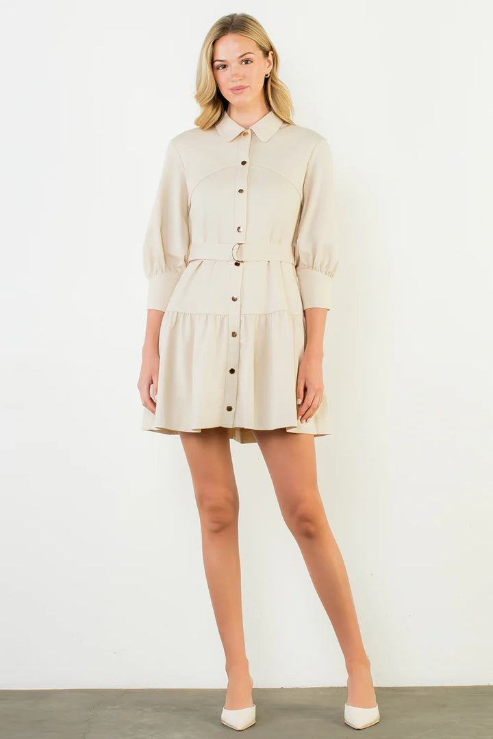 THML Mid Sleeve Button Up Dress
