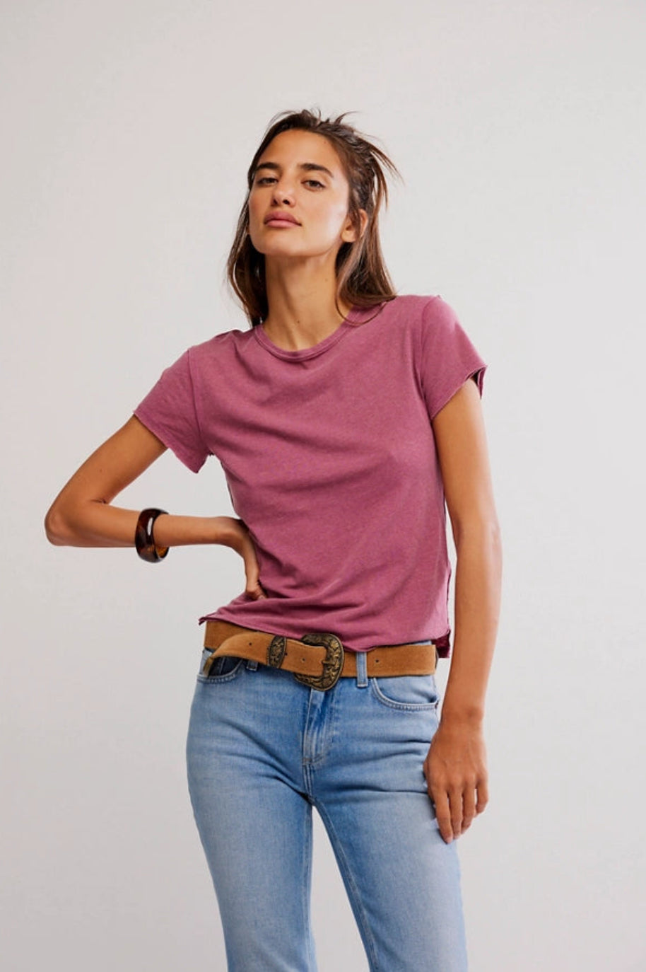 Free People Nova Tee-Crushed Berry