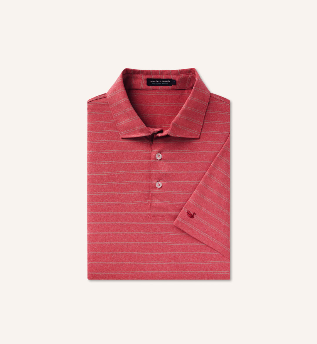 Newcastle Stripe Featherlight Polo- Rhubarb