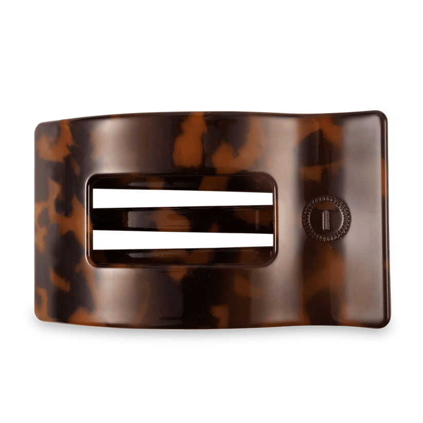 Teletie Tortoise Large Flat Rectangle Hair Clip