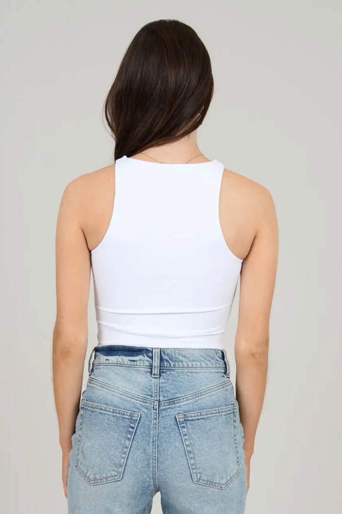 Roxanna Tank Bodysuit / White