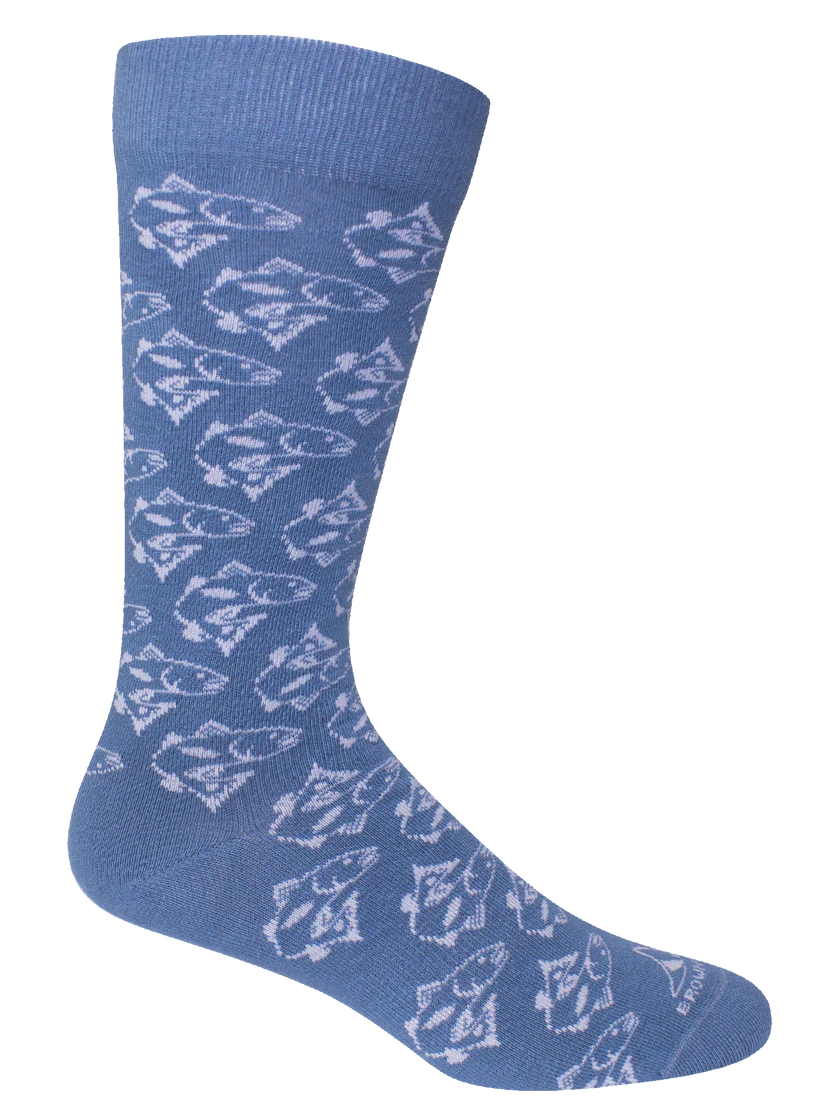 Brown Dog Socks | Red Fish - Bluestone