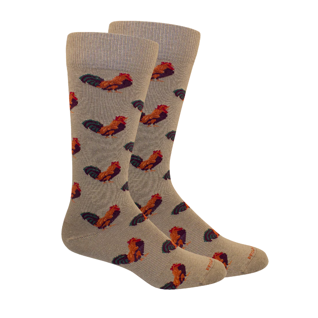 Brown Dog Socks | Rooster - Khaki