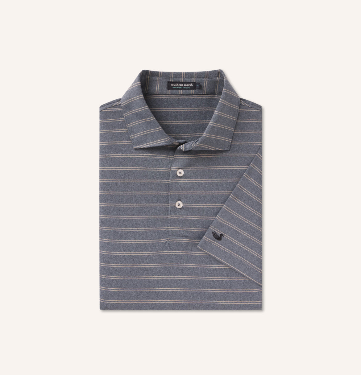 Newcastle Stripe Featherlight Polo- Washed Lunar