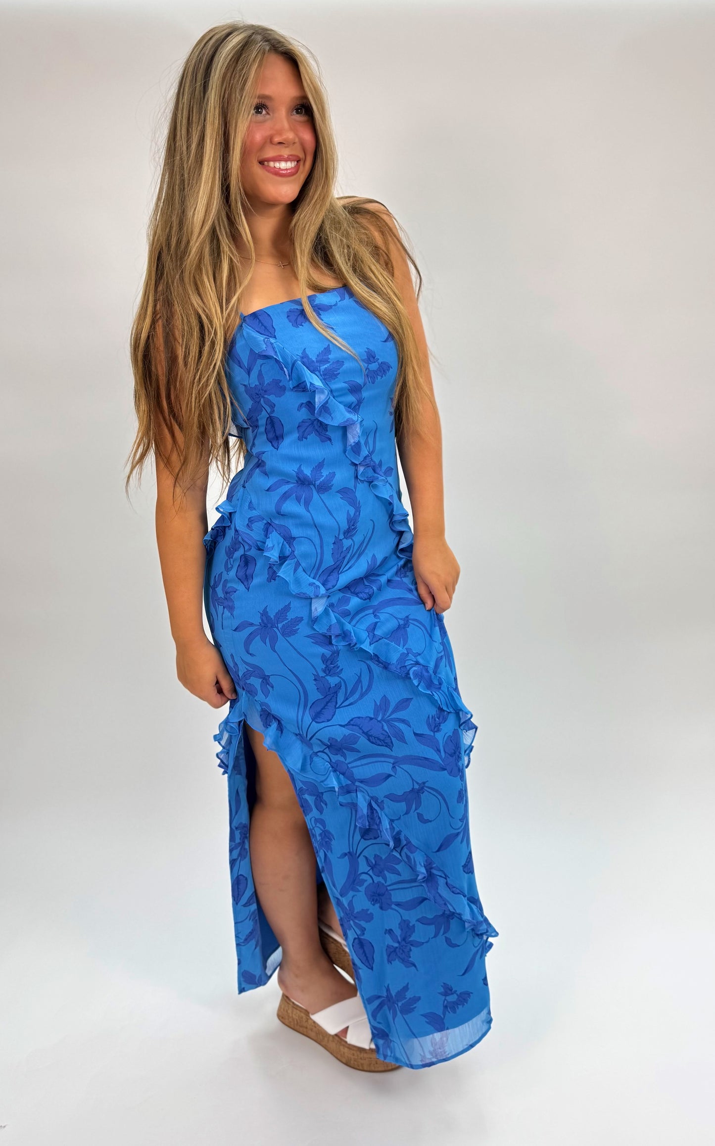 Jeanne Ruffle Maxi Dress