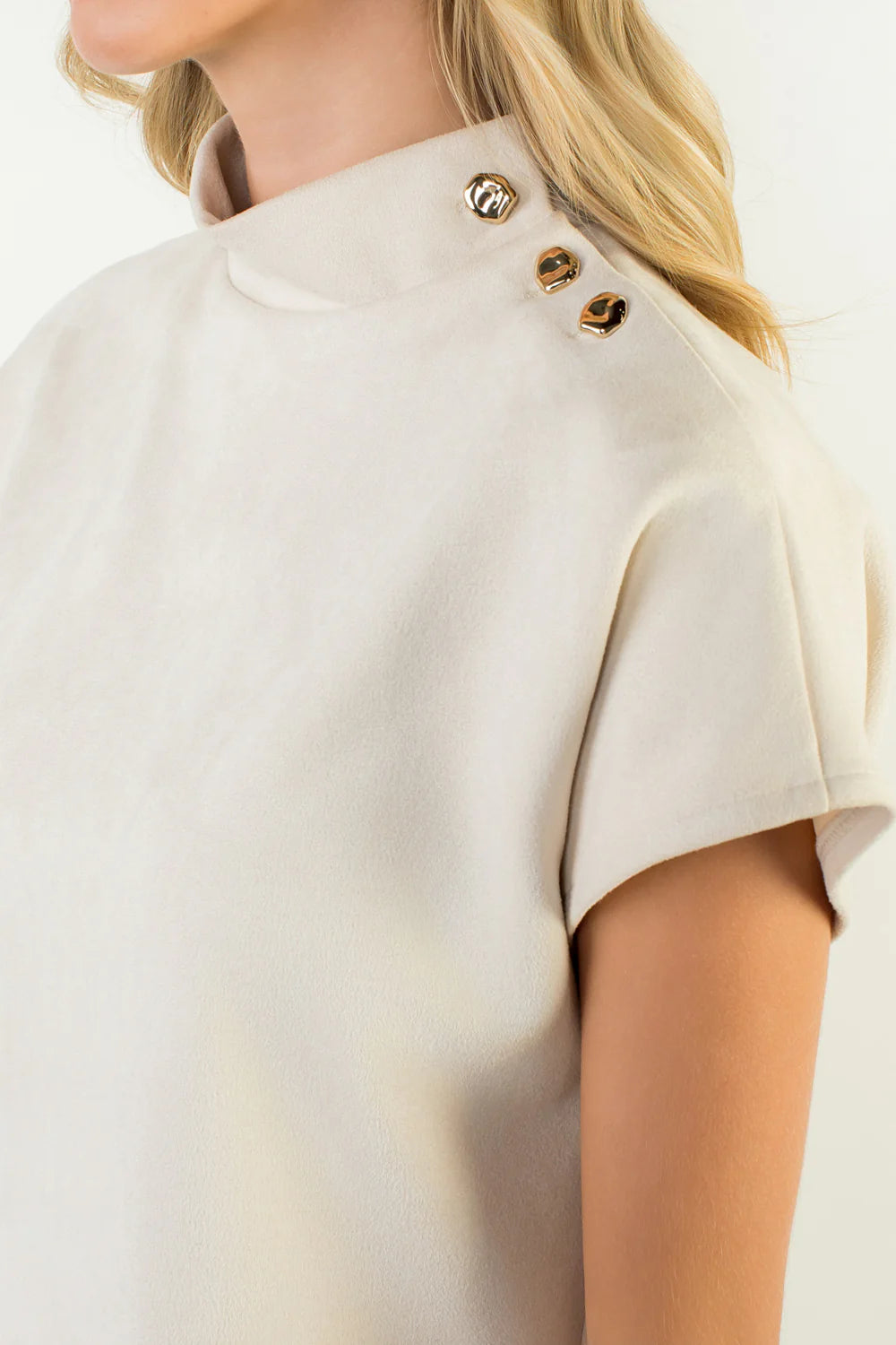 Short Sleeve Suede top