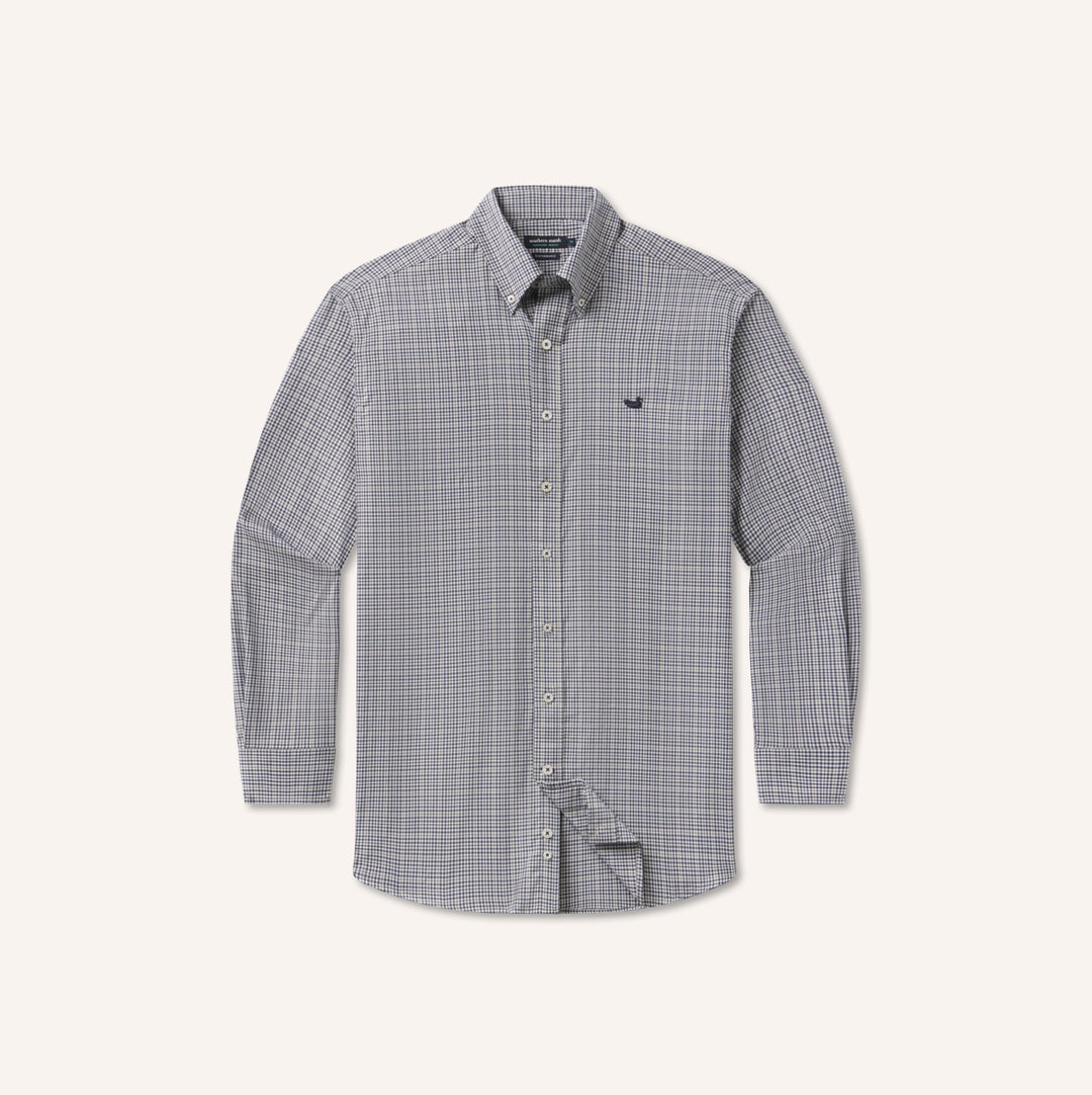 Dyer Performance Gingham Dress Shirt / Navy & Dark Green