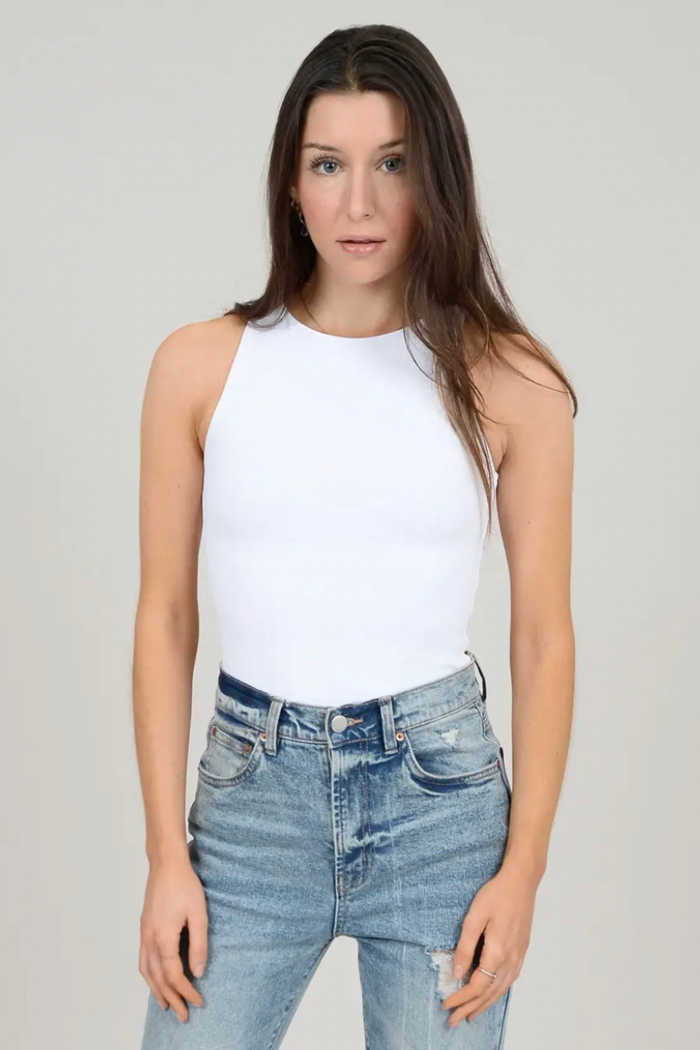 RD Style Roxanna Tank Bodysuit / White