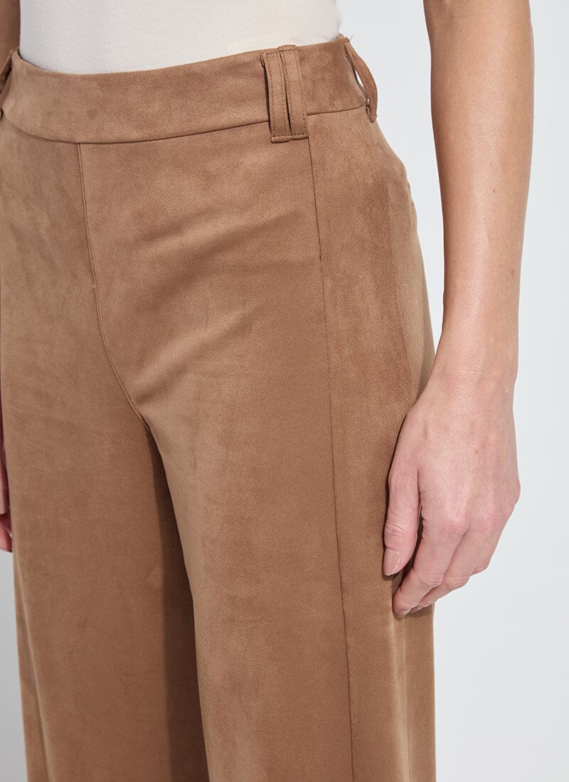 Vionette Vegan Suede Wide Leg Trouser / Camel