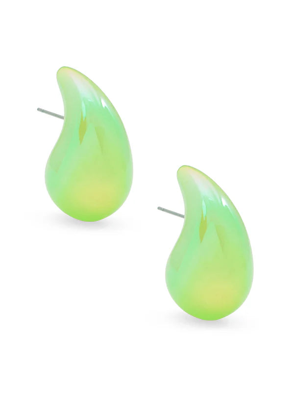 Iridescent Crescent Drop Earring