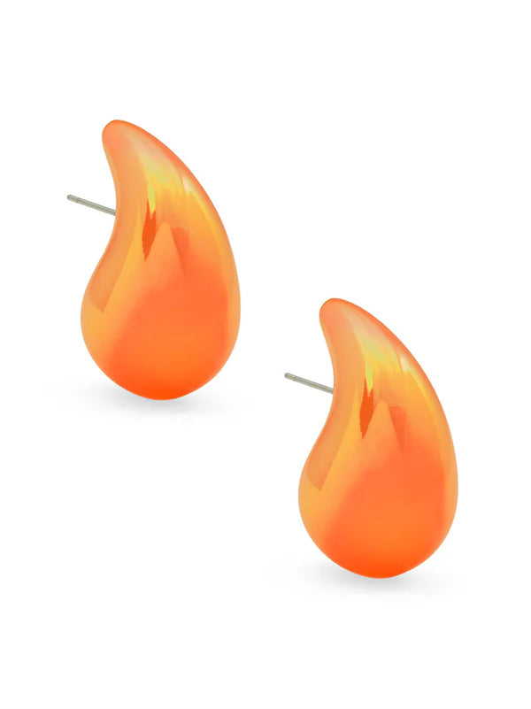 Iridescent Crescent Drop Earring