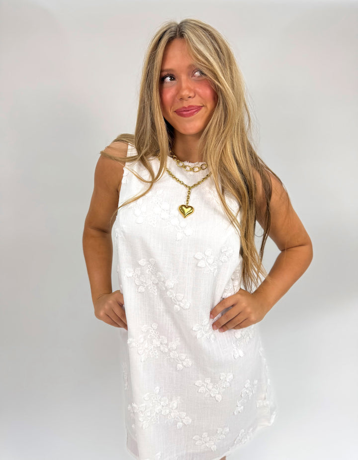 Floral Embroidered Shift Dress