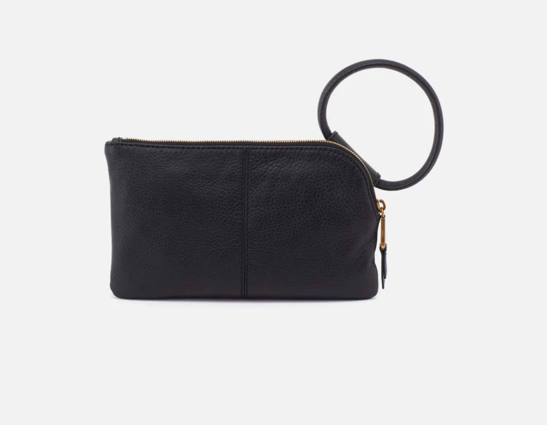 Sable Wristlet Pebbled Black with Studs