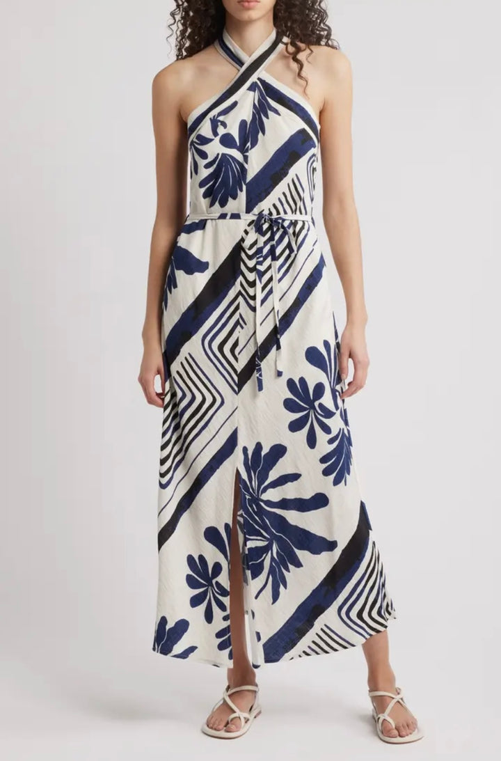 Brynlee Printed Halter Maxi Dress