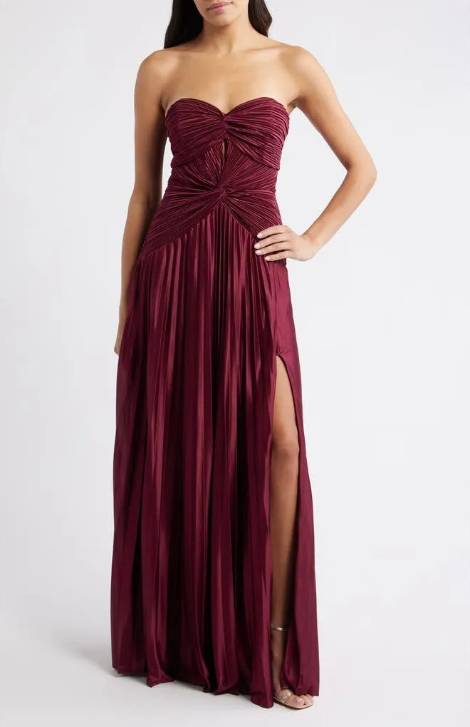 Florence Twist Front Bodice Plisse Maxi Dress