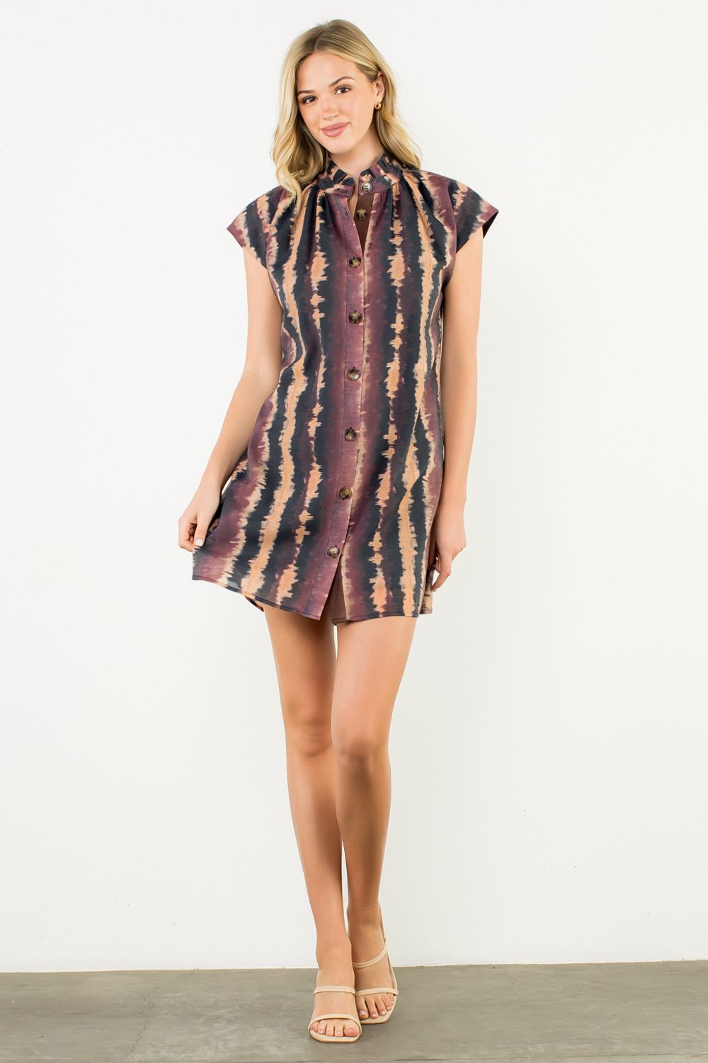 Tie Dye Button Up Dress
