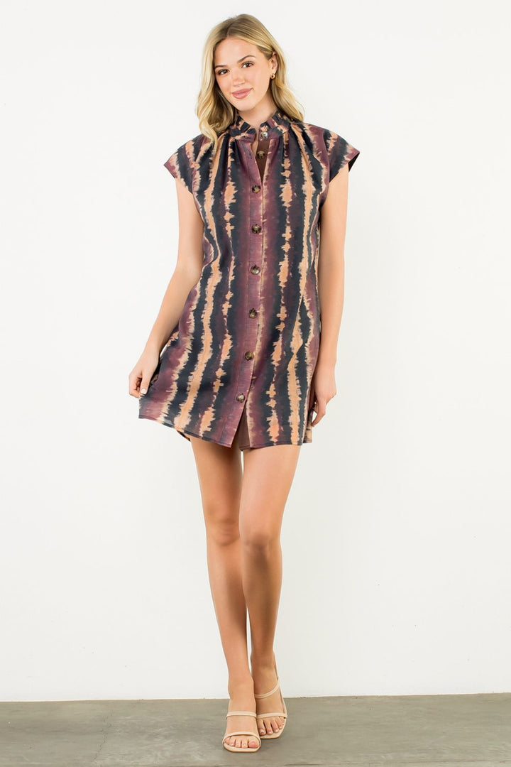 Tie Dye Button Up Dress