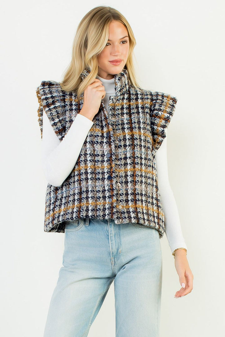 Plaid Tweed Vest