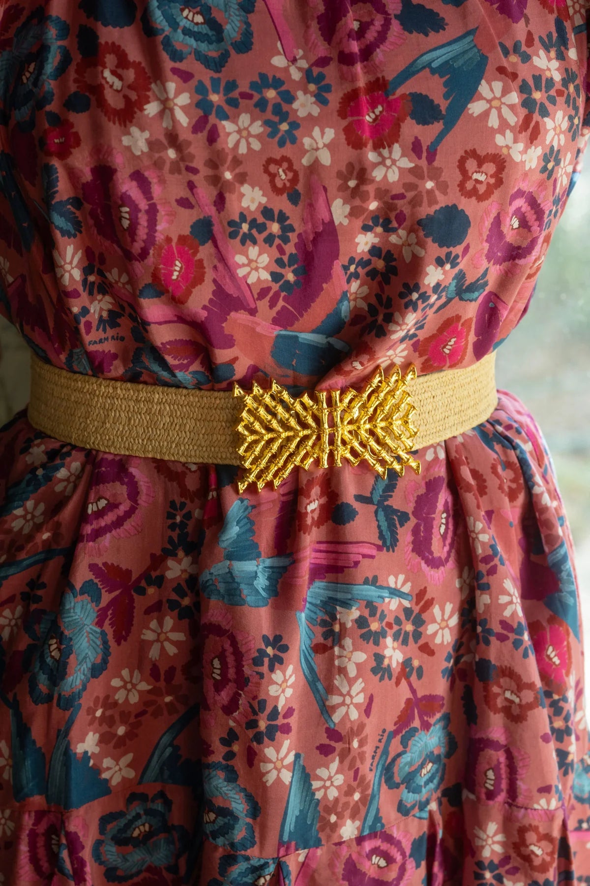 Stretch Raffia Belt Band- Dark Raffia