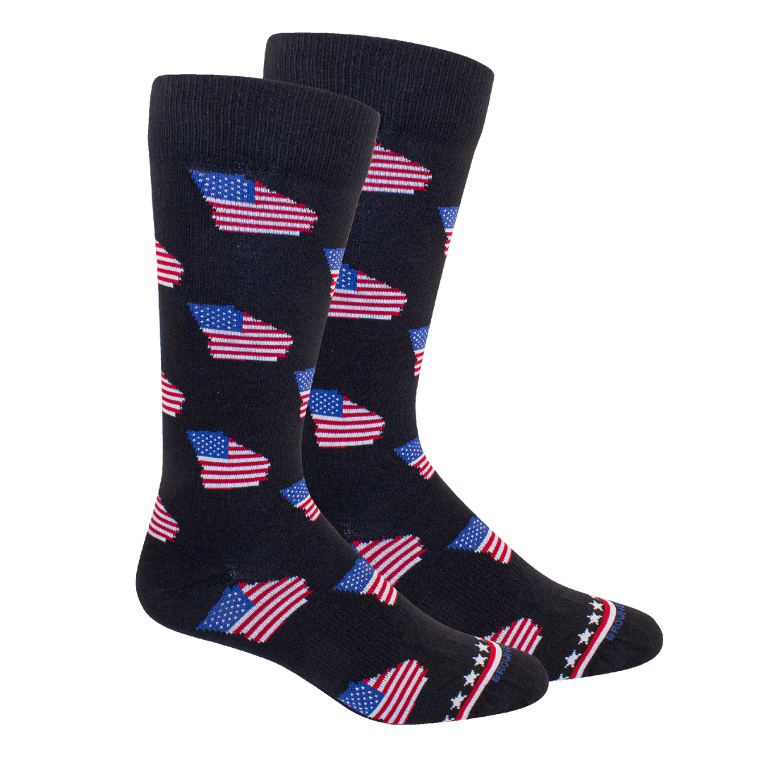 Brown Dog Socks | Georgia USA - Navy