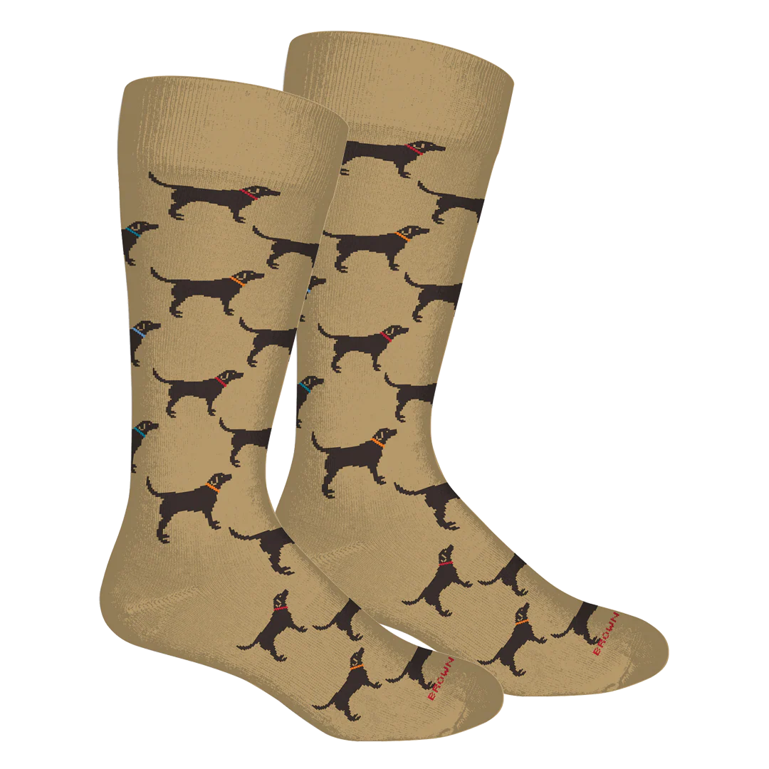Brown Dog Socks | Labs - Khaki