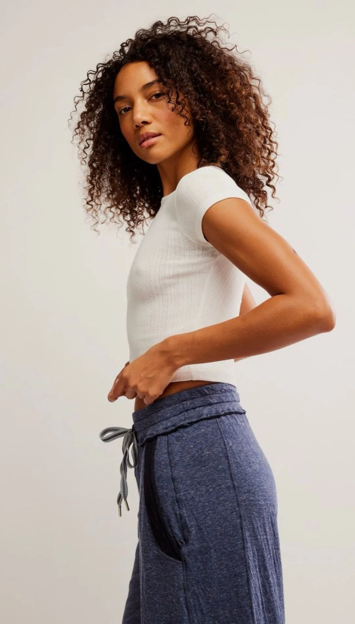 Wait A Minute Baby Tee in Oatmeal