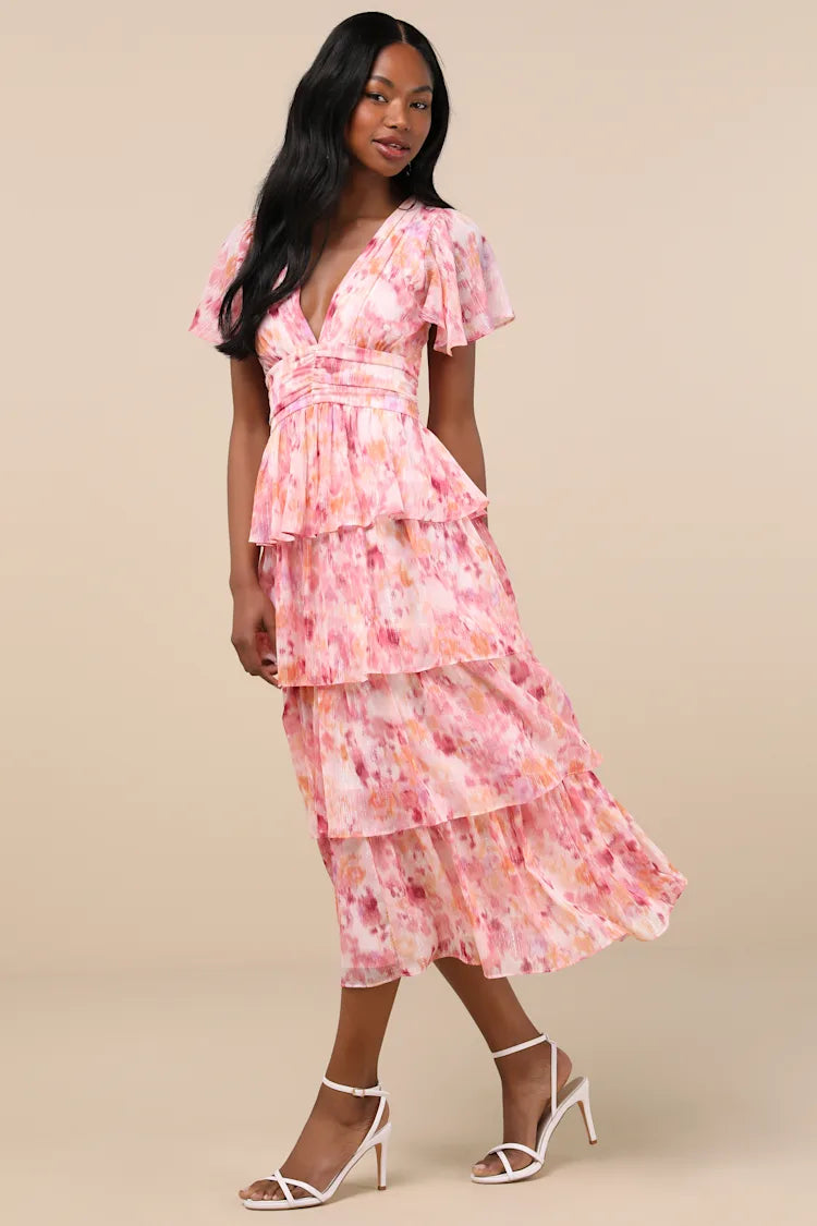 Eva Tiered Midi Dress