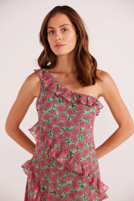 Grace One Shoulder Maxi Dress Carnation-Ditzy