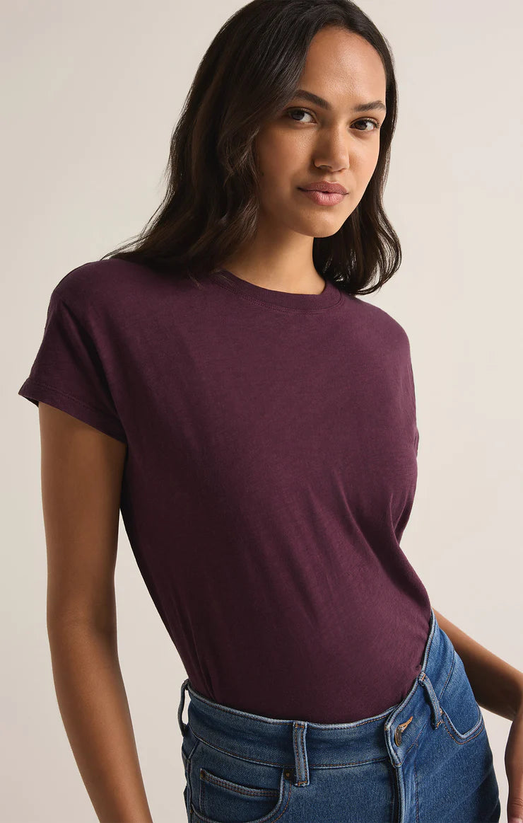 Modern Slub Tee Berry Wine