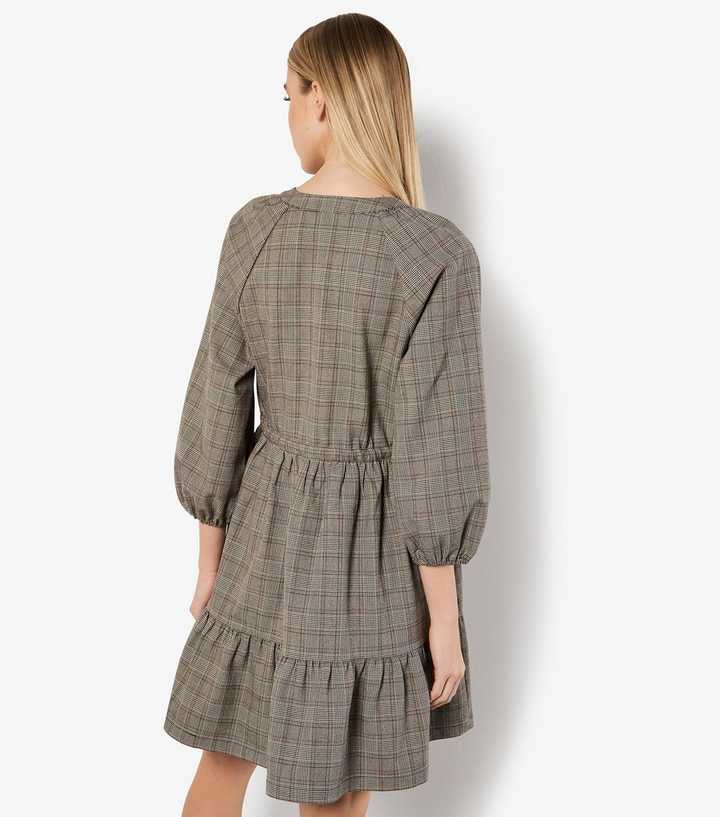 Heritage Check Ruffle Hem Mini Dress