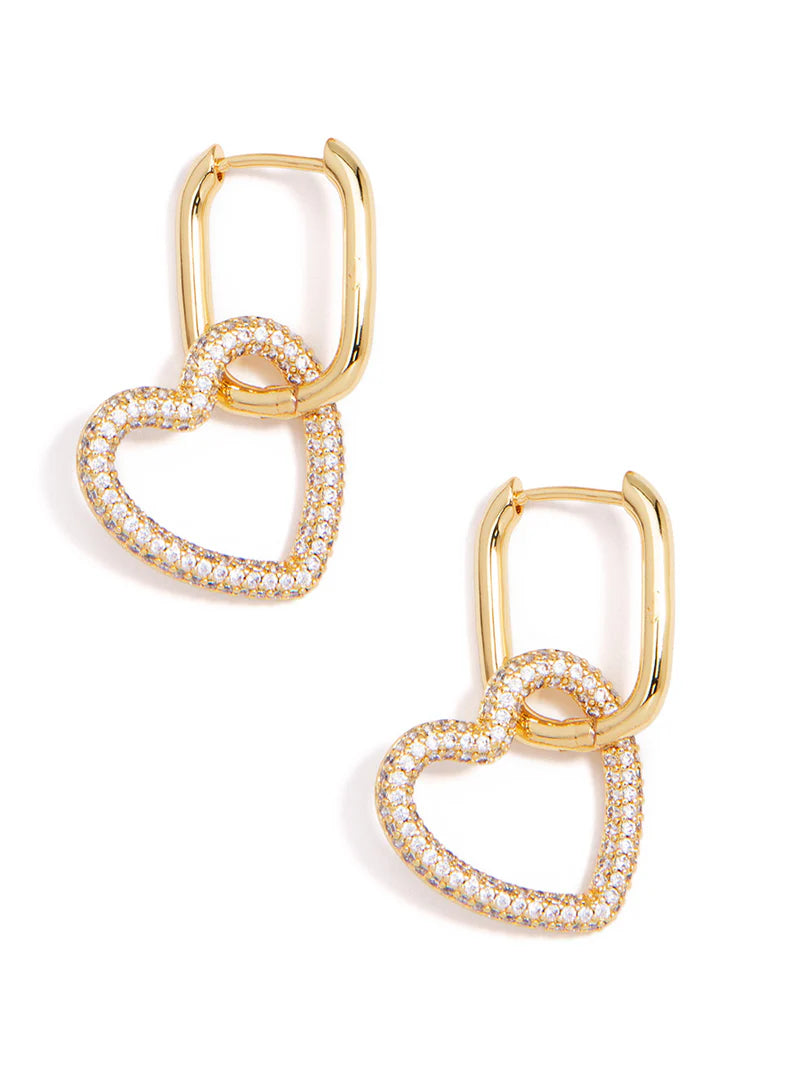 Classic Crystal Heart Link Drop Earring