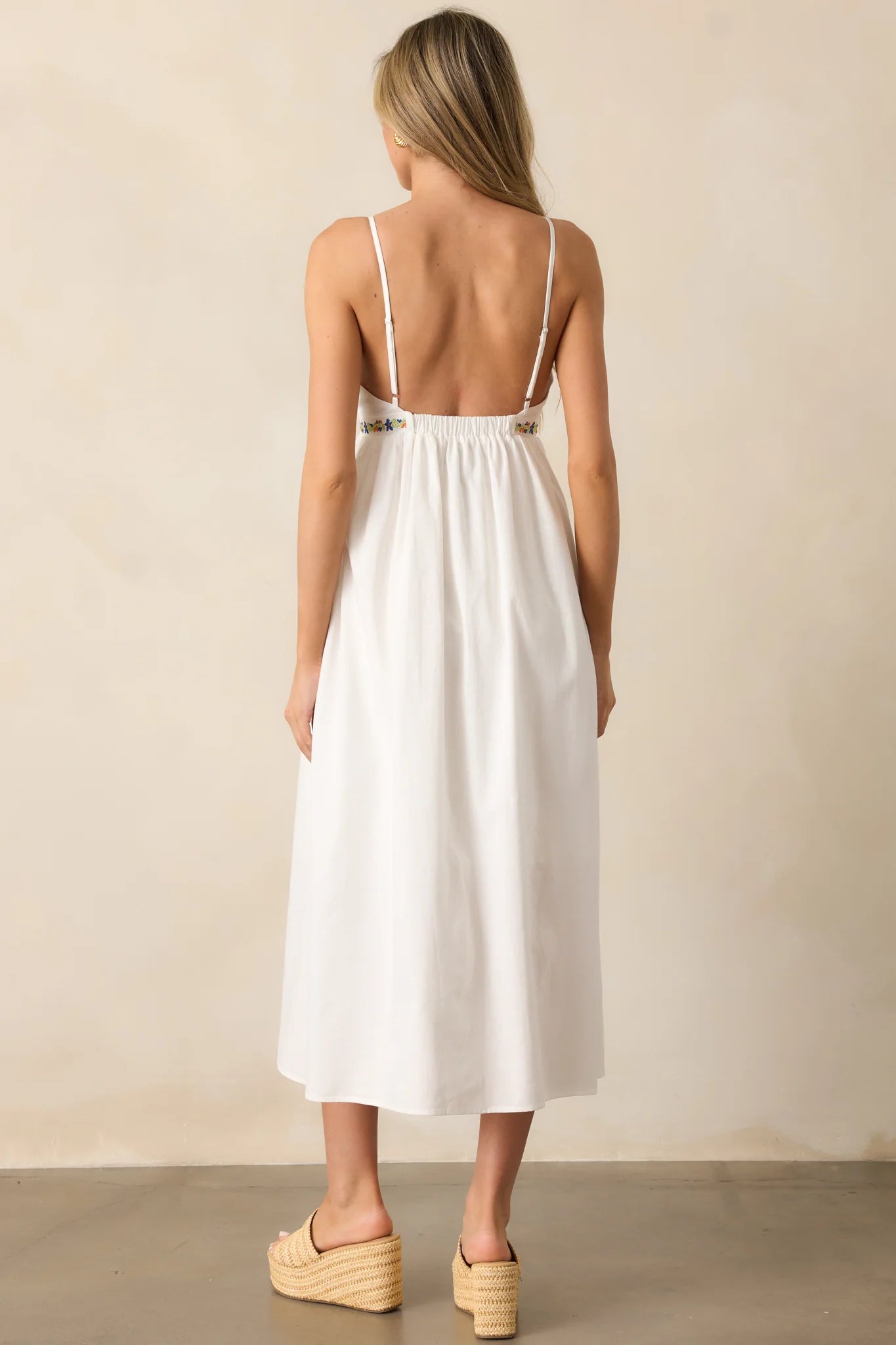 Elini Embroidered Midi Dress