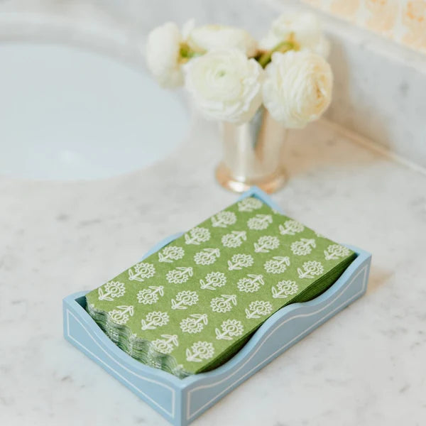 Laquered Hydrangea Blue Tray - Small