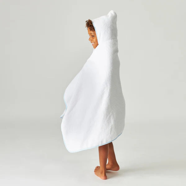 Gingham Hooded Kids Towel | Light Blue