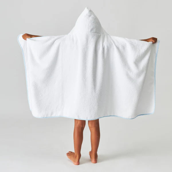 Gingham Hooded Kids Towel | Light Blue