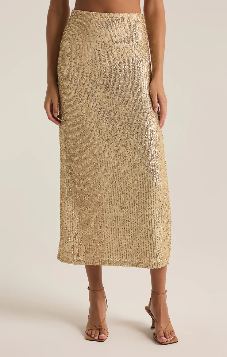 Saturn Sequin Skirt Champagne