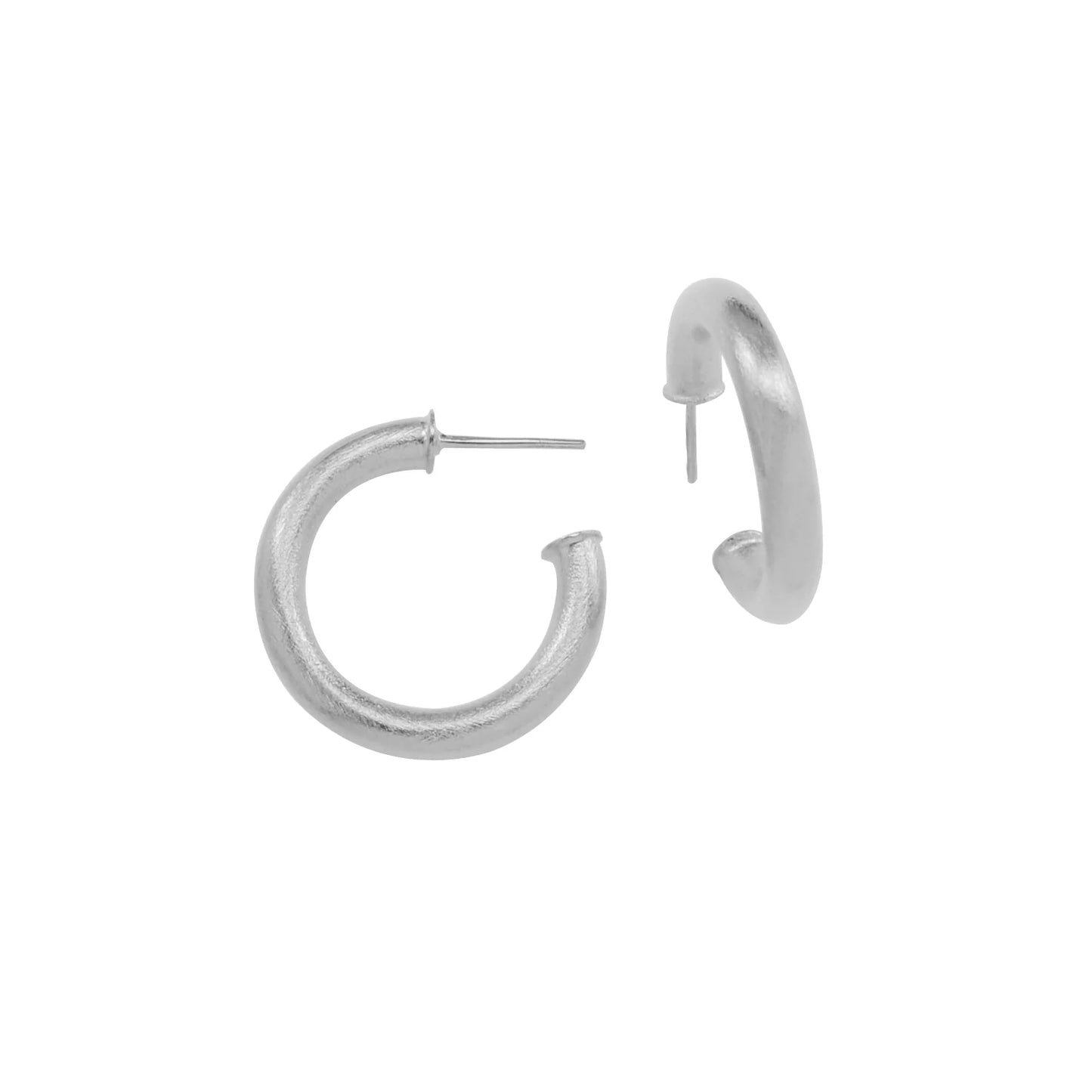 Yael Small Hoop Earrings - Rhodium*