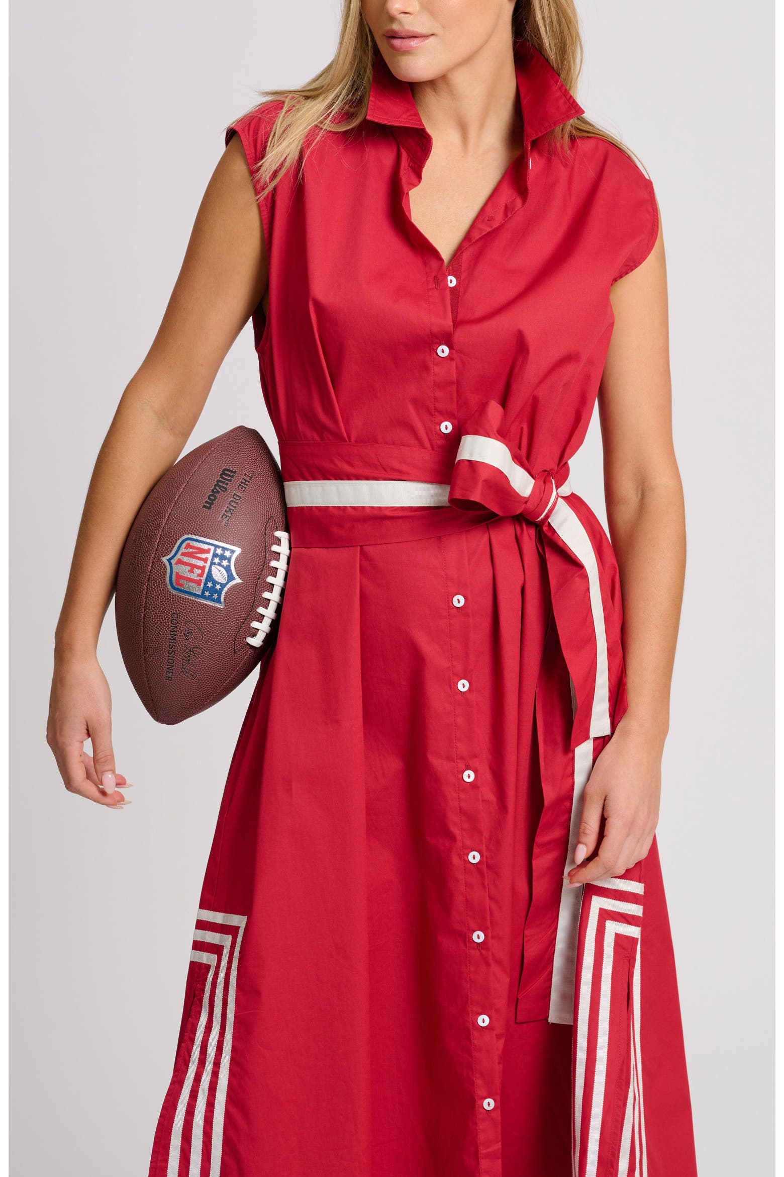 Shirty Cassie Long Shift Dress | Red