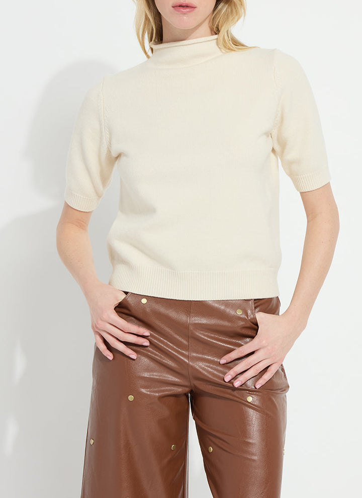 Lysse Delphine Short Sleeve Sweater | Buttercream