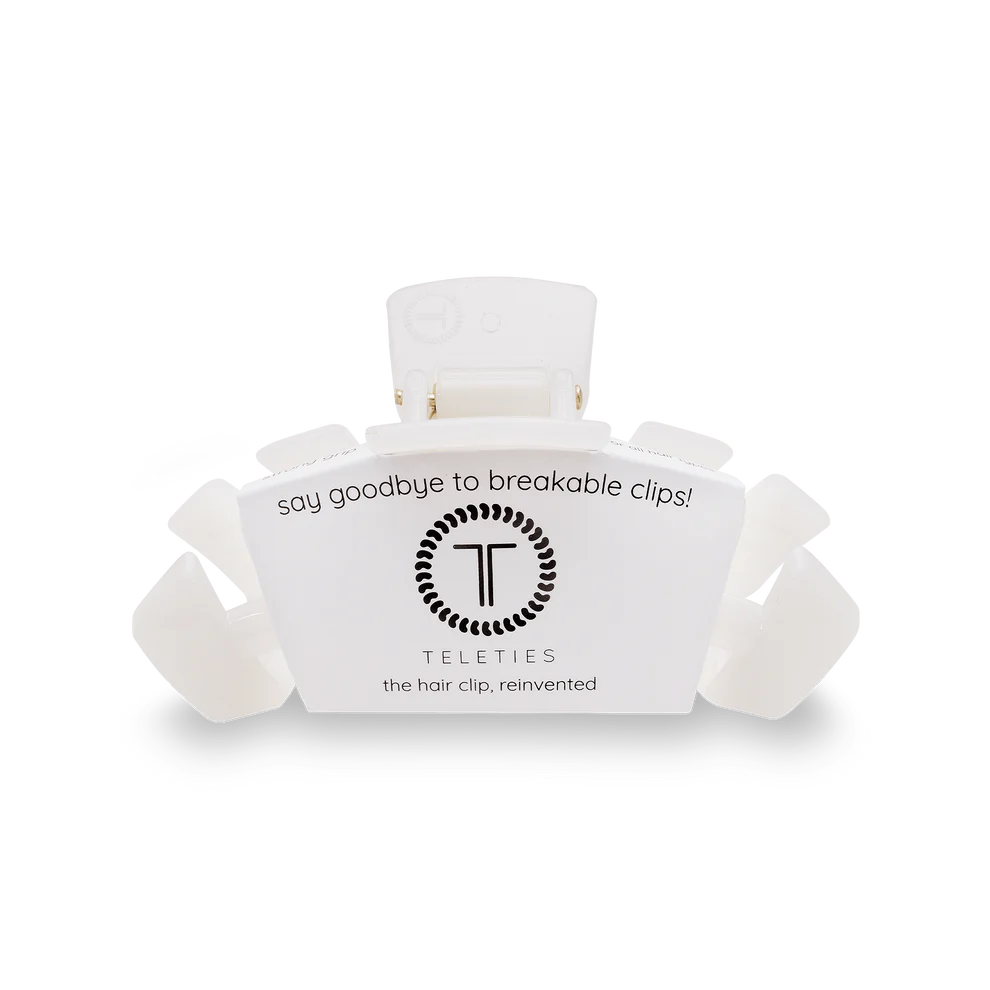 Teleties Classic Small Hair Clip Coconut White