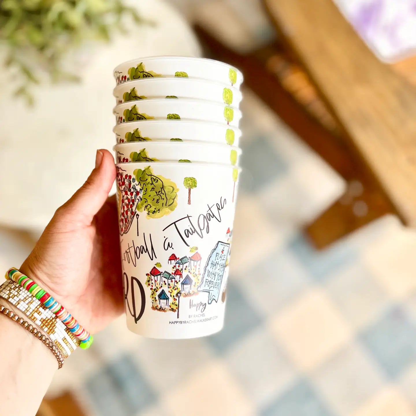 Oxford, MS Reusable College Town Cups | Set of 6