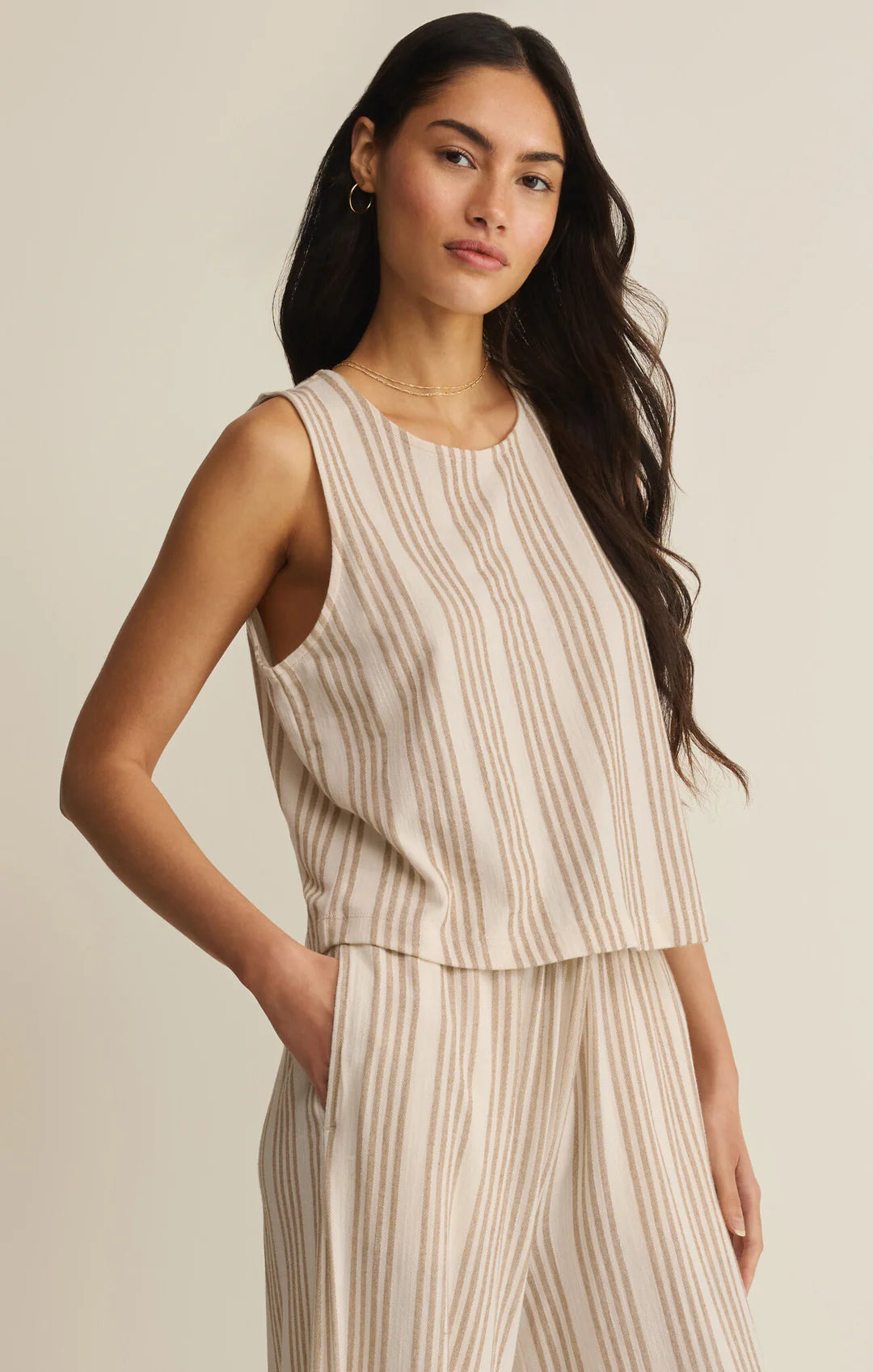 Sloane Knit Striped Top Cloud