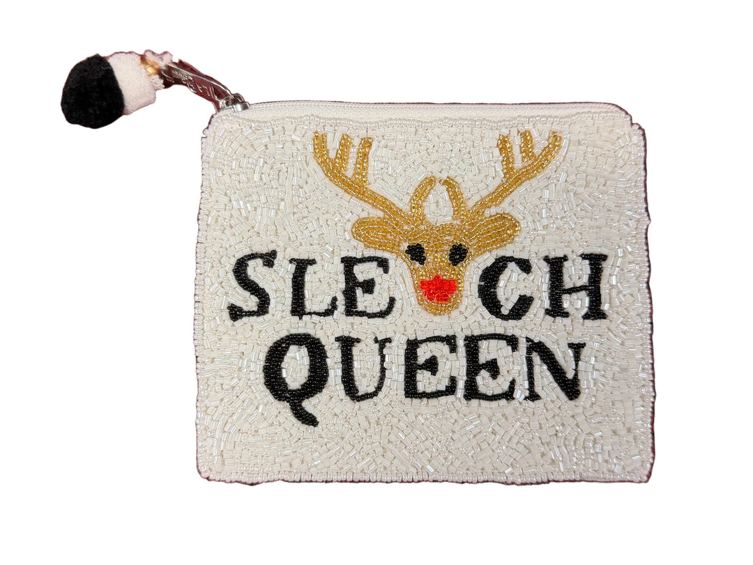 Sleigh Queen Beaded Coin Pouch