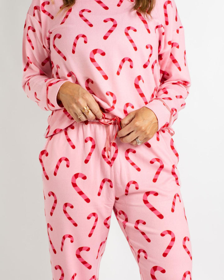 Candy Cane Wishes Lounge Set | Pink &amp; Red